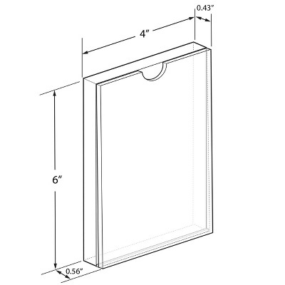 Clear Acrylic Block Sign Holder Frame 4" x 6", Set of 2