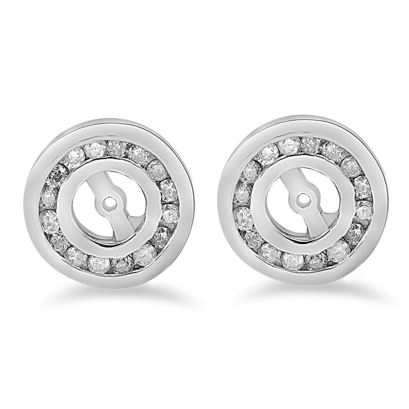 Pompeii3 1/2 cttw Diamond Earring Jackets 14K White Gold (up to 4mm), 1 of 4