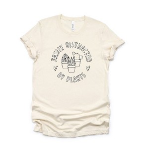 Simply Sage Market Women' Easily Distracted By Plants Short Sleeve Graphic Tee - 1 of 2