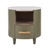 CAVINAS Round Nightstand with Storage Drawer,Modern Bedside Table with Open Storage Shelf,Nightstand with Curved Design for Bedroom - 3 of 4