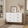 6-Drawer Dresser, Modern Wooden Bedroom Chest of Drawers With Storage Drawers, Farmhouse Style TV Stand for Living Room, Bedroom, Hallway, White - 3 of 4