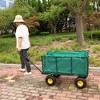 SEVOBAL Utility Storage Cart Garden Flower Cart With Green Canvas Bag For Easy Transportation Of Firewood, Green, 44.40"*20.40"*41.30" - 2 of 4