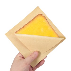 Unique Bargains Greaseproof Double Open Kraft Paper Sandwich Pretzel Food Storage Bags Brown 100 Pcs - 1 of 4