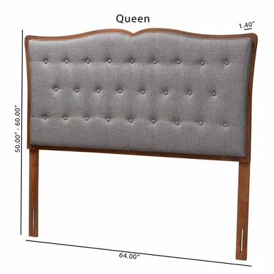 Georgia Gray Tufted Upholstered Wood Queen Headboard