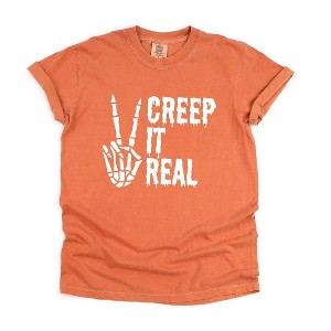 Simply Sage Market Women's Creep It Real Peace Short Sleeve Garment Dyed Tee - 1 of 4