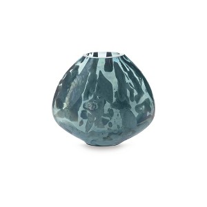 Signature Design by Ashley Cartshaw 6.63" Glass Vase, Iridescent Teal Finish - 1 of 4