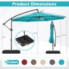Costway 10 FT Solar Offset Hanging Umbrella Patio Cantilever Umbrella with 32 LED Lights Brown/Turquoise/Beige/Gray/Red - 3 of 4