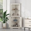 MOEPISY Tall Corner Cabinet with Doors for living room, bathroom, Dining Room or Kitchen, Wood grain beige - 2 of 4