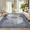 Acekool Modern Geometric Area Rug, Washable Non Slip Low Pile Ultra Thin Stain Resistant Carpet for Living Room Bedroom Dining - 2 of 4