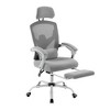 FURNIinspire Task And Office Chairs Retractable Footrest Swivel Office Chair With Lumbar Support Pillow And Padded Armrests, Gray, 39"*26"*51" - 2 of 4