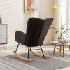 GlasFlength Accent Chairs Modern Rocking Chair Armchair Lazy Chair Sofa Chair Reading Chair for Living Room, Gray, 31.5"*27.6"*37.4" - 3 of 4