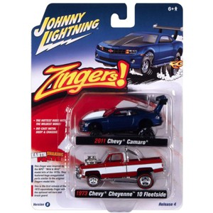 1/64 Zingers Chevrolet Twin Pack, 1973 Cheyenne and 2011 Camaro,  JLSP221B - 1 of 2