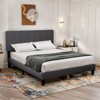 IULULU Bed Frame, Linen Upholstered Platform Bed, No Box Spring Needed - 2 of 4