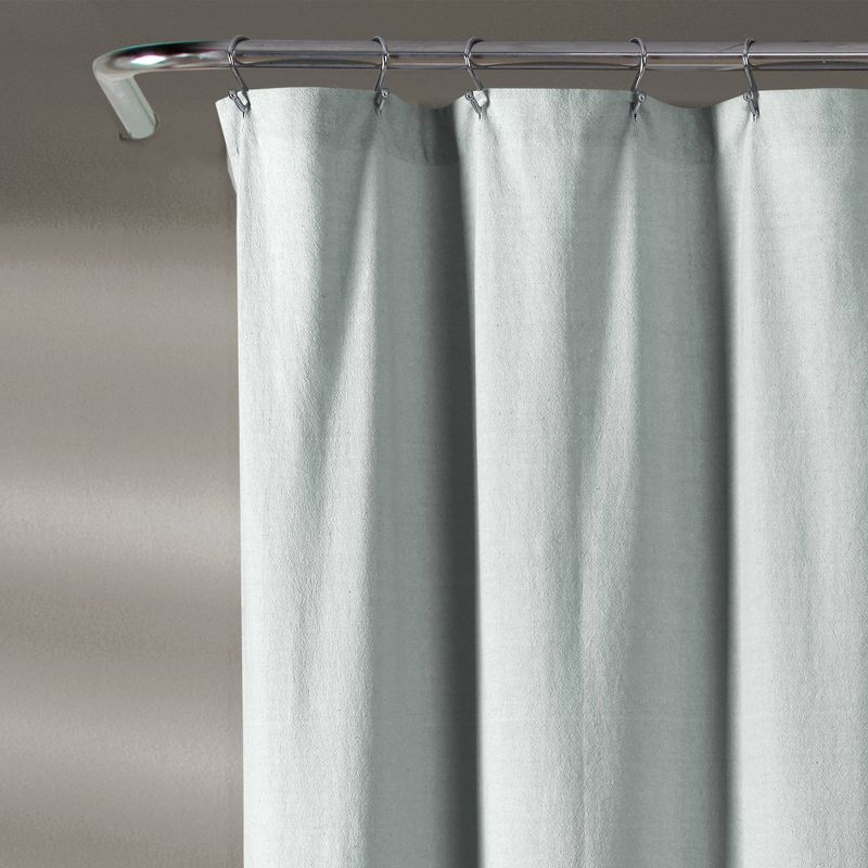 Chenille Chevron Shower Curtain Pastel Blue - Lush D&#233;cor, 4 of 7