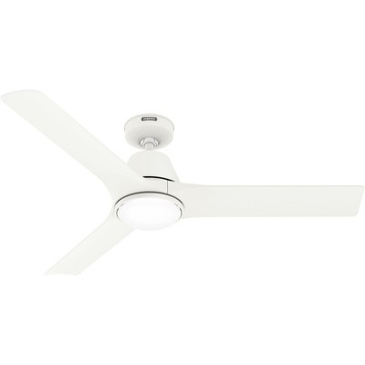 Hunter Fans 52" Aeronaut Ceiling Fan Matte White with Integrated LED Light and Handheld Control, Damp Rated for Outdoor Use