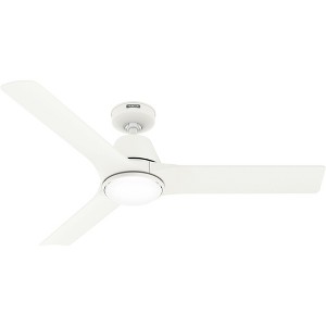 Hunter Fans 52" Aeronaut Ceiling Fan Matte White with Integrated LED Light and Handheld Control, Damp Rated for Outdoor Use - 1 of 1