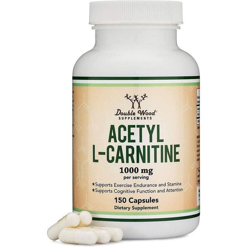 Acetyl L-Carnitine (ALCAR) - 150 x 500 mg capsules by Double Wood Supplements - Cognitive, Memory, Stamina Support, 1 of 4