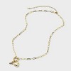 14K Gold Dipped Cubic Zirconia Puffy Heart Charm Initial Necklace - A New Day™ Gold - 2 of 4