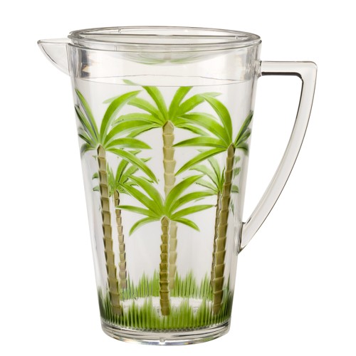 Palm Tree Acrylic Pitcher with Lid