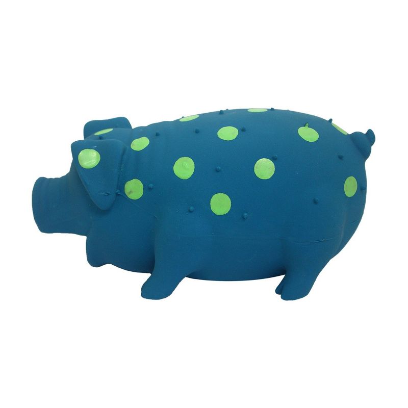 Multipet Latex Polka Dot Pig Dog Toy - Blue - 9&#34;, 3 of 10