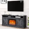 Fireplace Tv Stand for Tvs Up to 67" with 23" Insert Fireplace,Farmhouse 67" Fireplace Entertainment Center with Adjustable Color,Storage Cabinets - 2 of 4