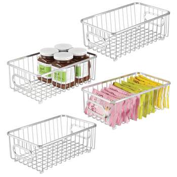 mDesign Small Metal Wire Food Storage Organizer Bin
