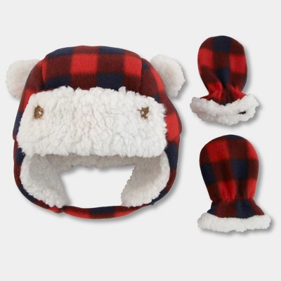baby boy trapper hat and mittens