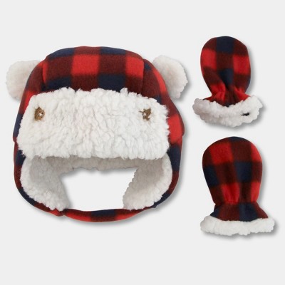 baby plaid trapper hat