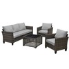 XIZZI Outdoor Sectional Sofa Set, Modular Outdoor Gray Wicker Sofa Set with Optional Solar Table, Ottomans or Fire Pit in 6 Colors, All-Weather Design - 2 of 4