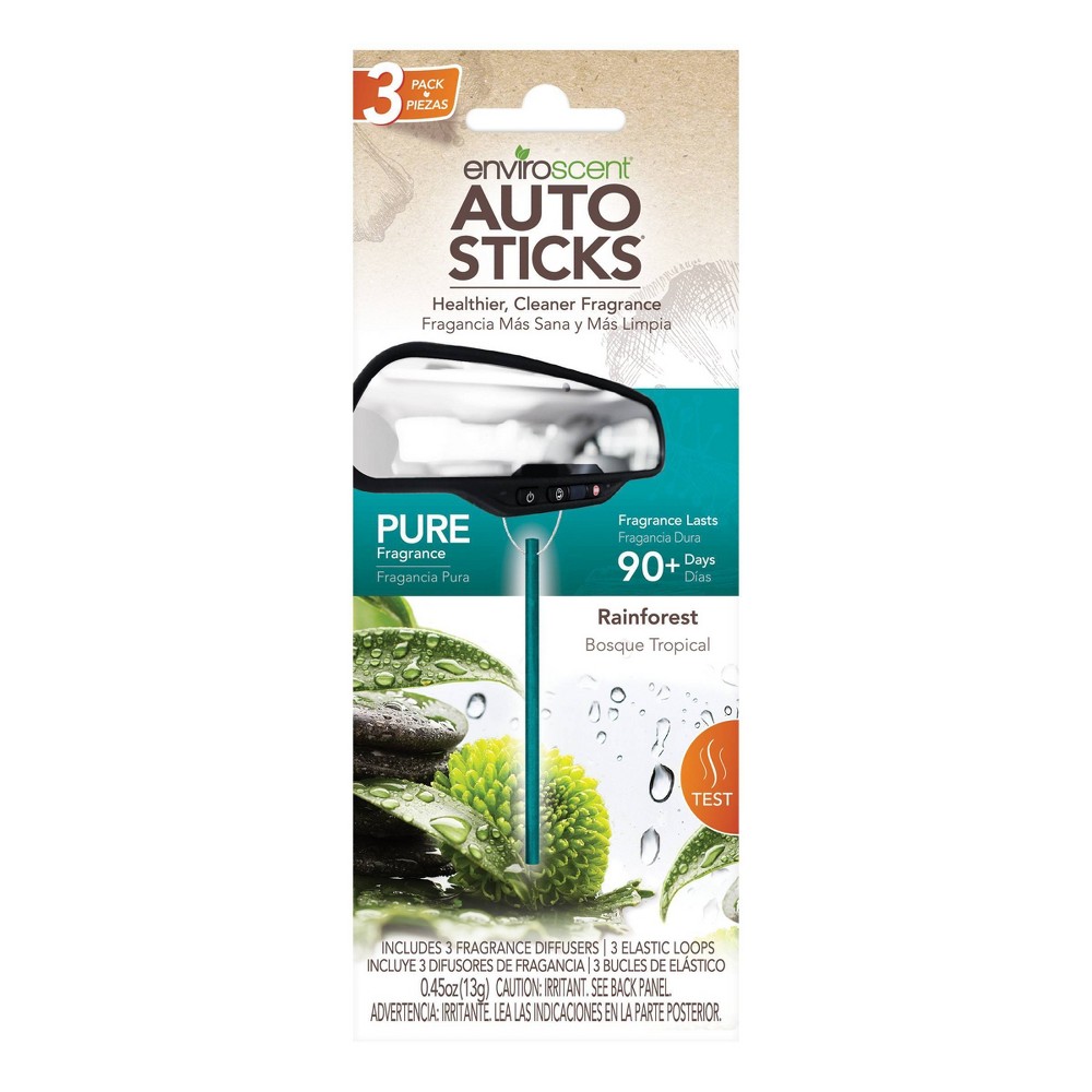 Enviroscent 3pk Car Air Freshener Rainforest