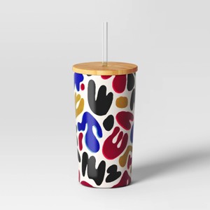 17.5 fl oz Stainless Steel Straw Tumbler - Room Essentials™: Double-Wall, Multicolor, Bamboo Lid, Hot/Cold Drinkware - 1 of 3
