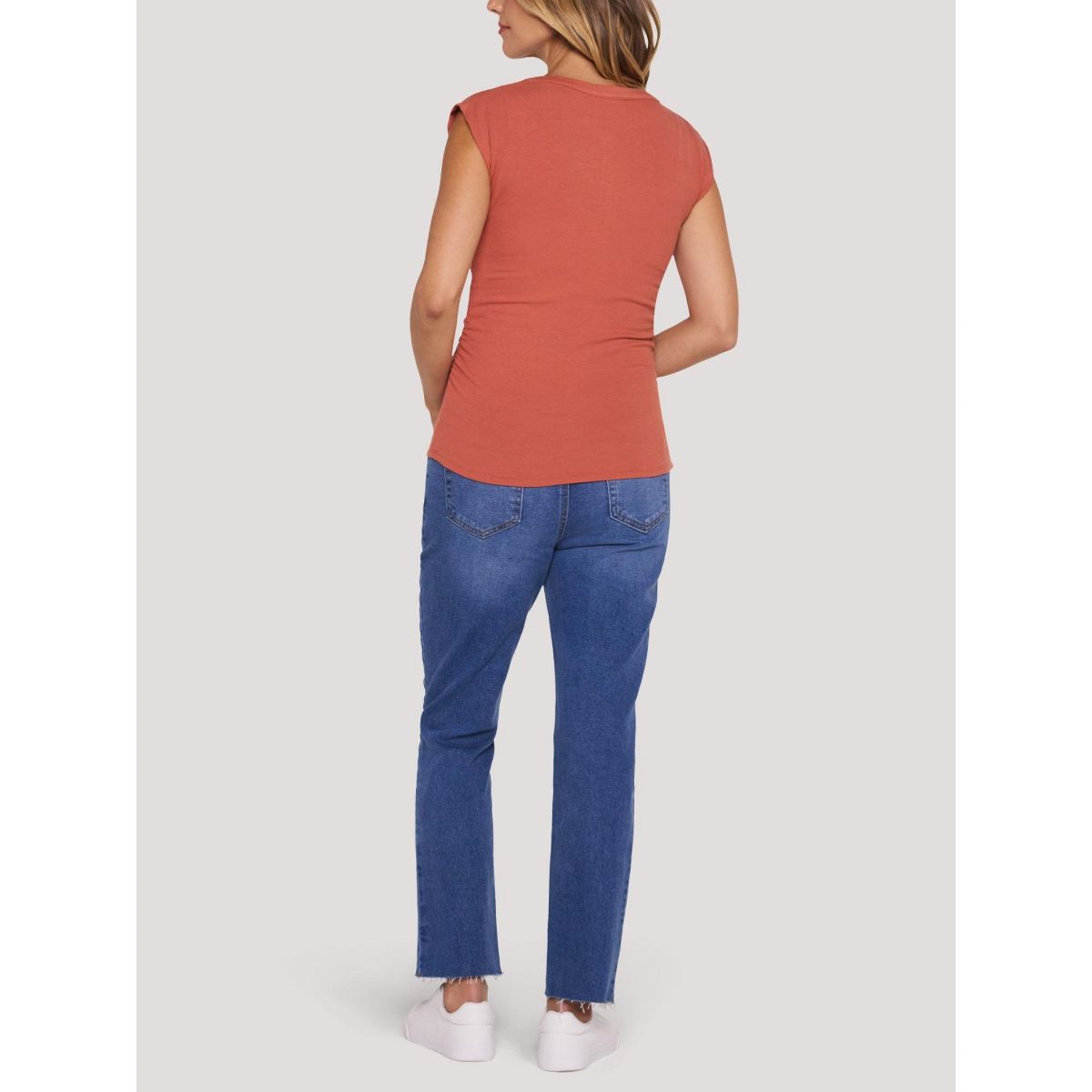 Women's Ruched Henley Muscle Tee | Motherhood Maternity - thumbnail 2