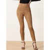 INSPIRE CHIC Women's Faux Suede High Waisted Elastic Slim Casual Leggings Pants - 2 of 4