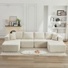 136.7" Corduroy Upholstery U-Shaped Cloud Modular Sectional Sofa with Double Chaise Lounges, All-Foam Compression Design - 3 of 4
