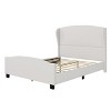 BDELITE Queen Size Headboard Wingback  Linen Bed No Box Spring Needed-85.8*62.8*51 Inch, Beige - 2 of 4