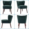 Modern Wingback Chair - Armless Lounge Chair with Wood Legs, Upholstered Makeup Vanity Tufted Side Chair, Fabric Comfy, for Living Room Bedroom Patio - 2 of 4