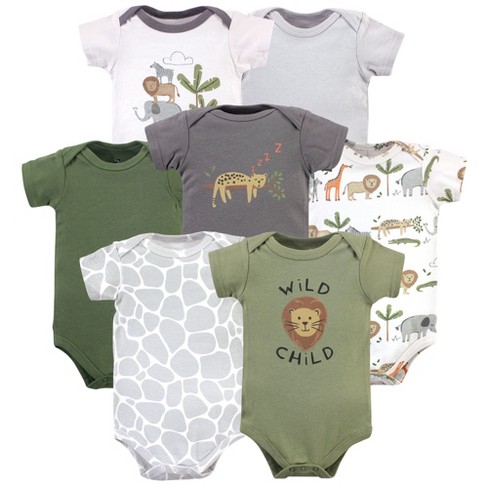 Hudson Baby Infant Boy Cotton Bodysuits, Green Safari Life, 6-9 Months ...