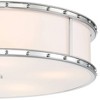 Minka Lavery Industrial Ceiling Light Flush Mount Fixture 20 1/4" Chrome Steel LED Etched White Glass for Bedroom Kitchen Hallway - 3 of 3