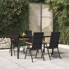 vidaXL Garden Dining Set Black and Brown - 63" Table Length 4 Items - 2 of 4