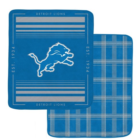 Nfl Detroit Lions Basic Block Double-sided Flannel Fleece Blanket : Target