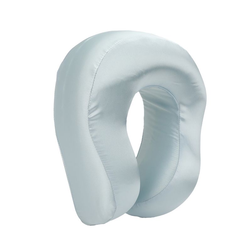 Adult Ice Blue Poly Satin Neck Pillow and Eye Mask Set, 4 of 6