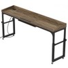 Lirago Gray Adjustable Overbed Table 70.86x15.75x35.4-43.3 Metal Frame with Charging Ports Wheels for Bedside Use - 4 of 4