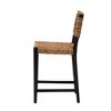 bali & pari Alise Modern Bohemian Dark Brown Mahogany Wood and Seagrass Counter Stool - 4 of 4