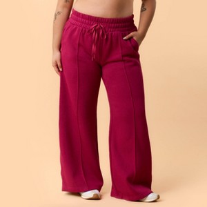 Blogilates Women's Travel Trouser High-Rise Wide Leg Sweatpants - 1 of 4