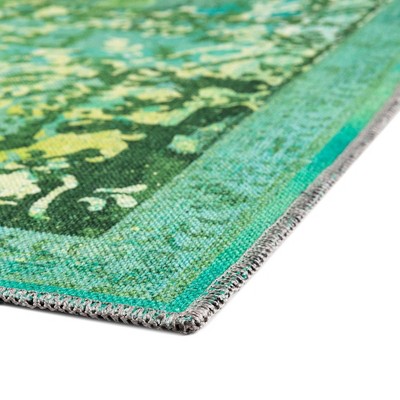Francesca Spring Green Medallion 8x11 Synthetic Area Rug
