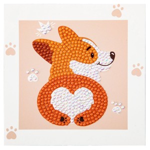 DIAMOND DOTZ Quick DOTZ Corgi Love Dog Diamond Art Painting Kit 5.1" X 5.1" - 1 of 4
