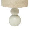 HomeRoots 18" Distressed White Marble Round Table Lamp With White Drum Shade - 4 of 4