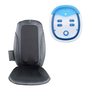 Pursonic Total Relaxation Bundle – Includes Shiatsu Chair Massager with Vibration & Collapsible Wireless Footbath Spa Massager - 1 of 3