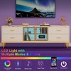 Homhougo 65 Inch TV Stand with LED Lights, Modern Entertainment Center with 4 Drawers & Shelves & Glass Doors White - 4 of 4
