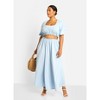 Rebdolls Women's Cyan Puff Sleeve Crop Top - 2 of 4